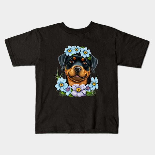 rottweiler dog lovers Kids T-Shirt by Crazy.Prints.Store